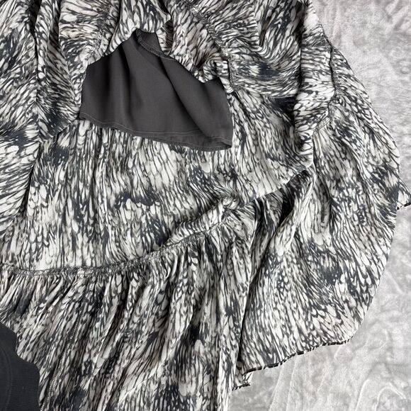 Peruvian Connection Tiered Maxi Skirt Women's 6 Brown Plumage Pockets (1069) - Picture 4 of 12